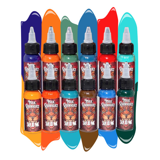 12 Color Max Rodriguez Set — Solid Ink — 1oz Bottles