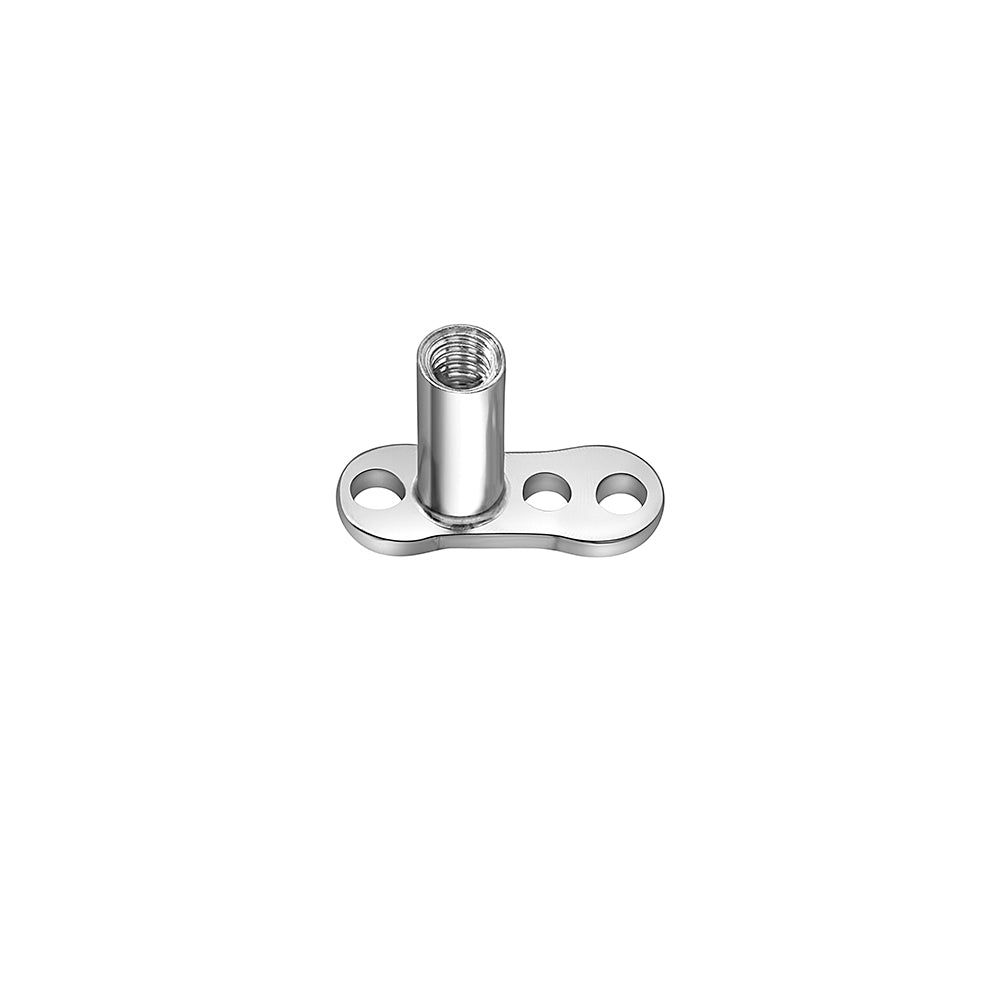 Tilum 14g Titanium Dermal Anchor with 4mm Rise and 3-Hole Base - Price Per 1