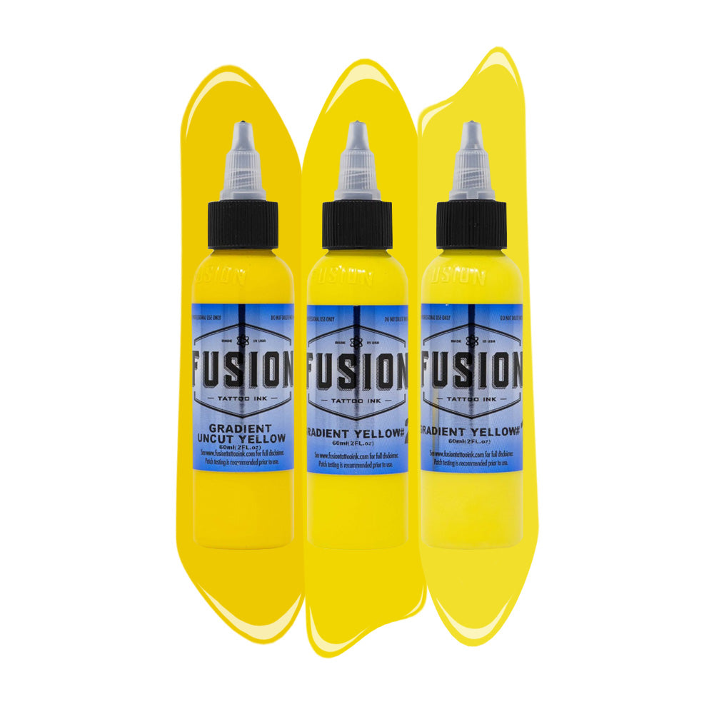 Gradient Yellow 3-Pack — Fusion Tattoo Ink — 1oz