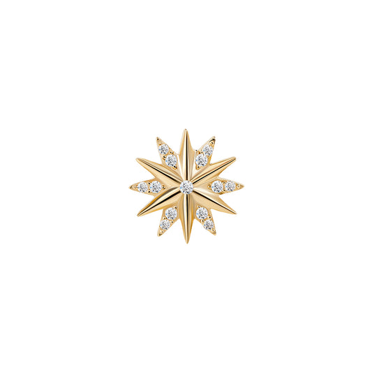 Tilum 14kt Yellow Gold Jeweled Star Threadless Top — Price Per 1