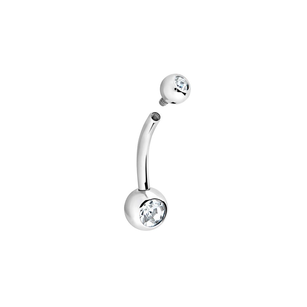 Tilum 14g 7/16” Crystal Jewel Ball Internally Threaded Titanium Belly Button Ring