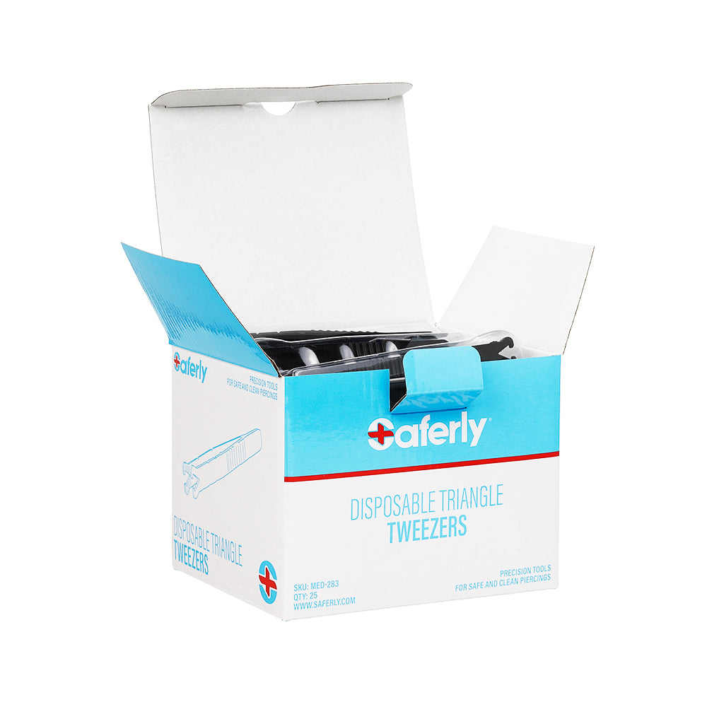 Saferly Medical Sterilized Triangle Tweezers — Single or Case of 25