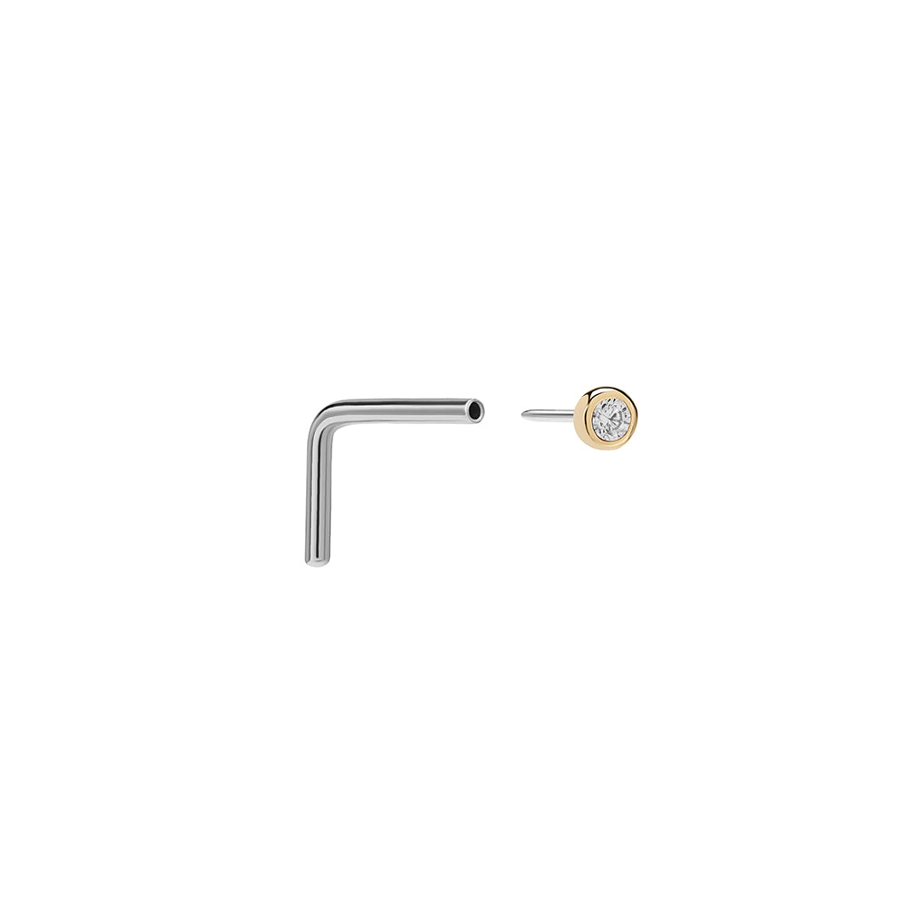 Tilum Titanium Threadless L-Bend Nostril Ring — Price Per 1— Pick Size