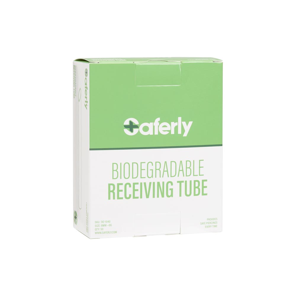 Saferly Biodegradable Receiving Tubes — Box of 50 — Pick Size