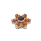 Tilum 14g-12g Internally Threaded Titanium Jewel Flower Top with Black Center - Choose Petal Jewel Color - Price Per 1