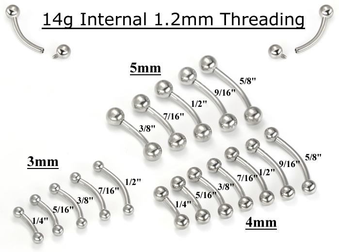 Tilum 14g Internal Titanium Bent Barbell - Price Per 1