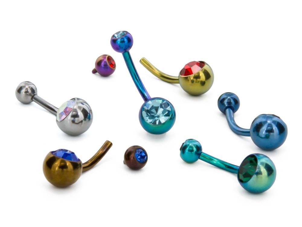 Tilum 14g 3/8” Internal Jeweled Titanium Belly Button Ring