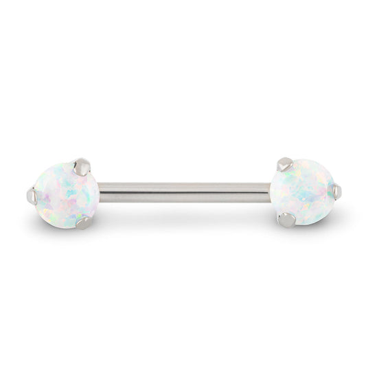 Tilum 14g 9/16" Opal Ball Threadless Titanium Nipple Barbell — Price Per 1