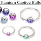 Tilum Titanium Captive Bead Ball with Gem - Pick Size