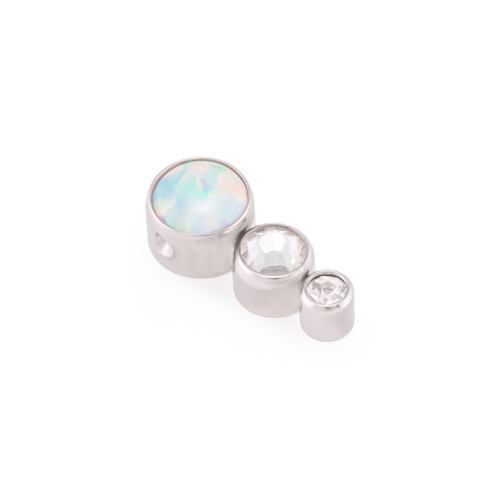 Tilum White Opal Tear Drop Cluster Captive Bead with Jewels - Price Per 1