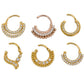 16g Septum Clicker – Jeweled Rose Gold Plated Crescent Ring 2
