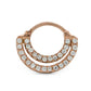 16g Septum Clicker - Jeweled Rose Gold Plated Crescent Ring