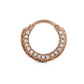 16g Septum Clicker – Pressed Jewel Rose Gold Plated Ring 1