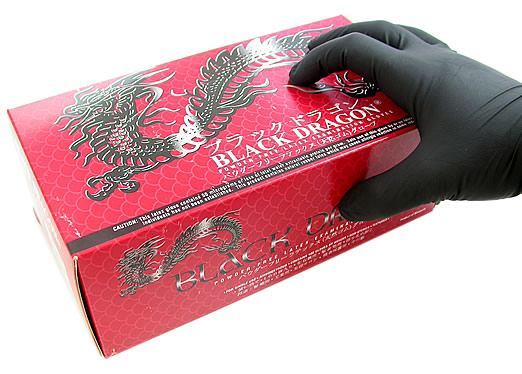 Black Dragon Disposable Latex Gloves — Box of 100