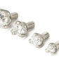 Sterling Silver Set CZ Stone Ends for Internal 12g or 14g Body Jewelry