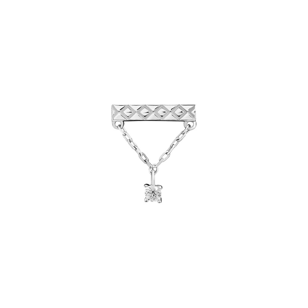 Tilum Continuous Chained Bar 14kt White Gold Threadless Top — Price Per 1