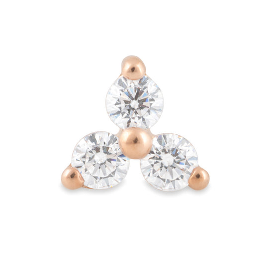 Tilum 14kt Rose Gold Trinity Jewel Threadless Top — Price Per 1