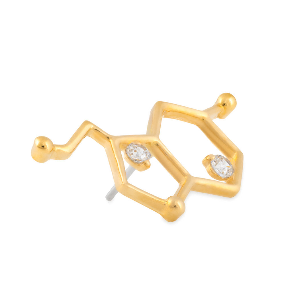 Tilum 14kt Yellow Gold Serotonin Molecule Threadless Top - Price Per 1