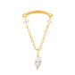 Tilum 14kt Yellow Gold Simple Bar with Jeweled Chain Threadless Top - Price Per 1