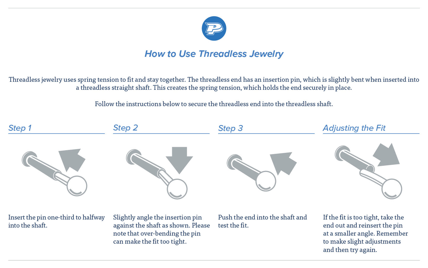 Treadless Jewelry Chart