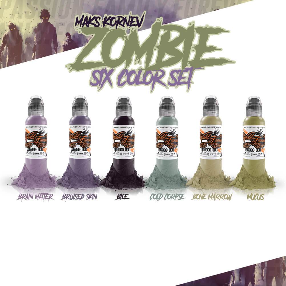 6 Bottle Mak's Zombie Set — World Famous Tattoo Ink — Pick Size