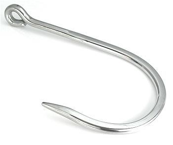 4.6mm (4ga) Thick Stainless Steel Flat Hook — Price Per 1