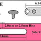 Diagram of Our 14g Titanium Dermal Anchor Measurements