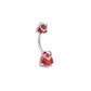 14g 3/8” Double Jeweled Royal Heart Top Down Belly Button Ring