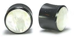 PEARL SHELL Plug Natural Horn Organic Body Jewelry 2g - 1 1/4" - Price Per 1
