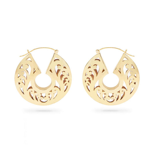 16g Hollow Keyhole Filigree Brass Earrings — Price Per 2