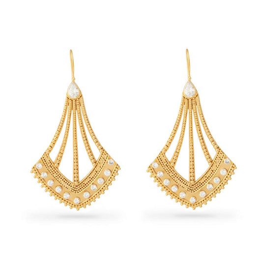 18g Art Deco Chandelier Brass Earrings — Price Per 2