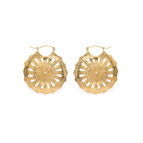 16g Polished Brass Sand Dollar Earrings — Price Per 2