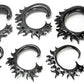 Flaming Black Horn Spiral Earrings Body Jewelry - Price Per 2