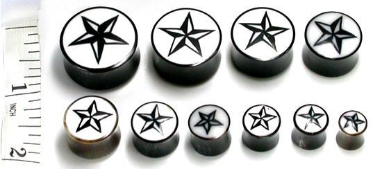 Star Shadow Organic Horn Plugs With Resin Inlay