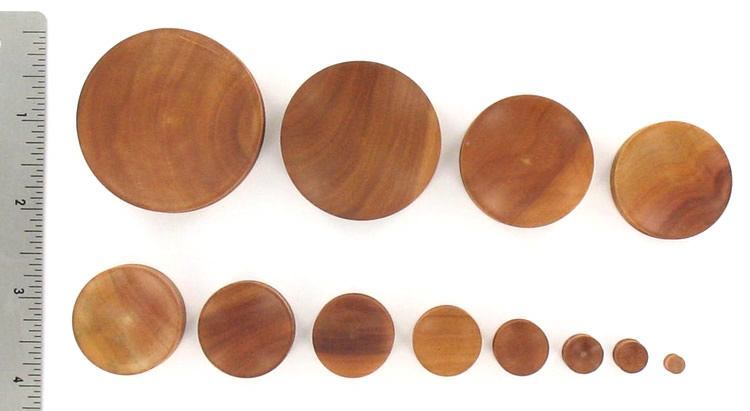Solid Concave Saba Wood Plug — Price Per 1
