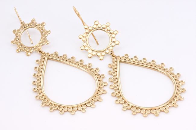 18g Gold Plated Micron Beaded Dangle Earrings — Price Per 2