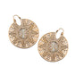 18g Star-Patterned Brass Earrings with Mother of Pearl Inlay