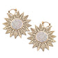 18g Star-Shaped Brass Earrings with Filigreed Flower Inlay — Price Per 2