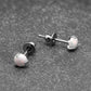 Titanium Prong Set White Opal Stud Earrings — Price Per 2