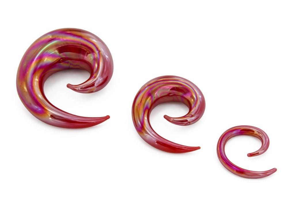 Red Lucifer Spiral Glass Plug – Price Per 1 Multiple