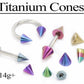 14g Externally Threaded Titanium Cone — Price Per 1