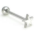 14g 5/8” Steel Casted Star Straight Barbell