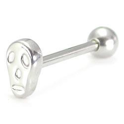 14g 5/8” Steel Casted Stretched Skull Straight Barbell