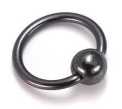 Tilum 14g PVD Black Titanium Captive Bead Ring - Price Per 1