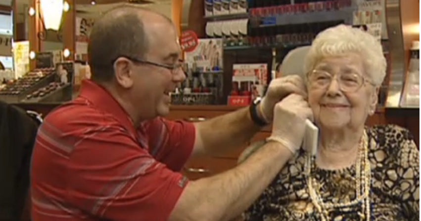 101-Year-Old Woman Gets Her Ears Pierced Never Too Old to Get Pierced
