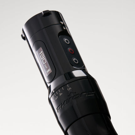 Close-up of FK One Adjust adjustable stroke tattoo machine
