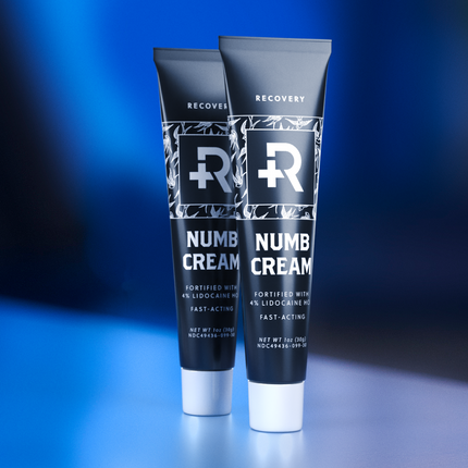 Two bottles of Numb Cream by Recovery