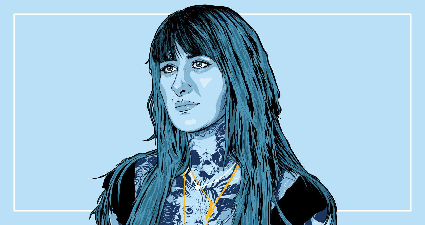 Illustrated portrait of tattoo artist Mandy Fabrizi A Candid Chat with Tattoo Artist Mandy Fabrizi