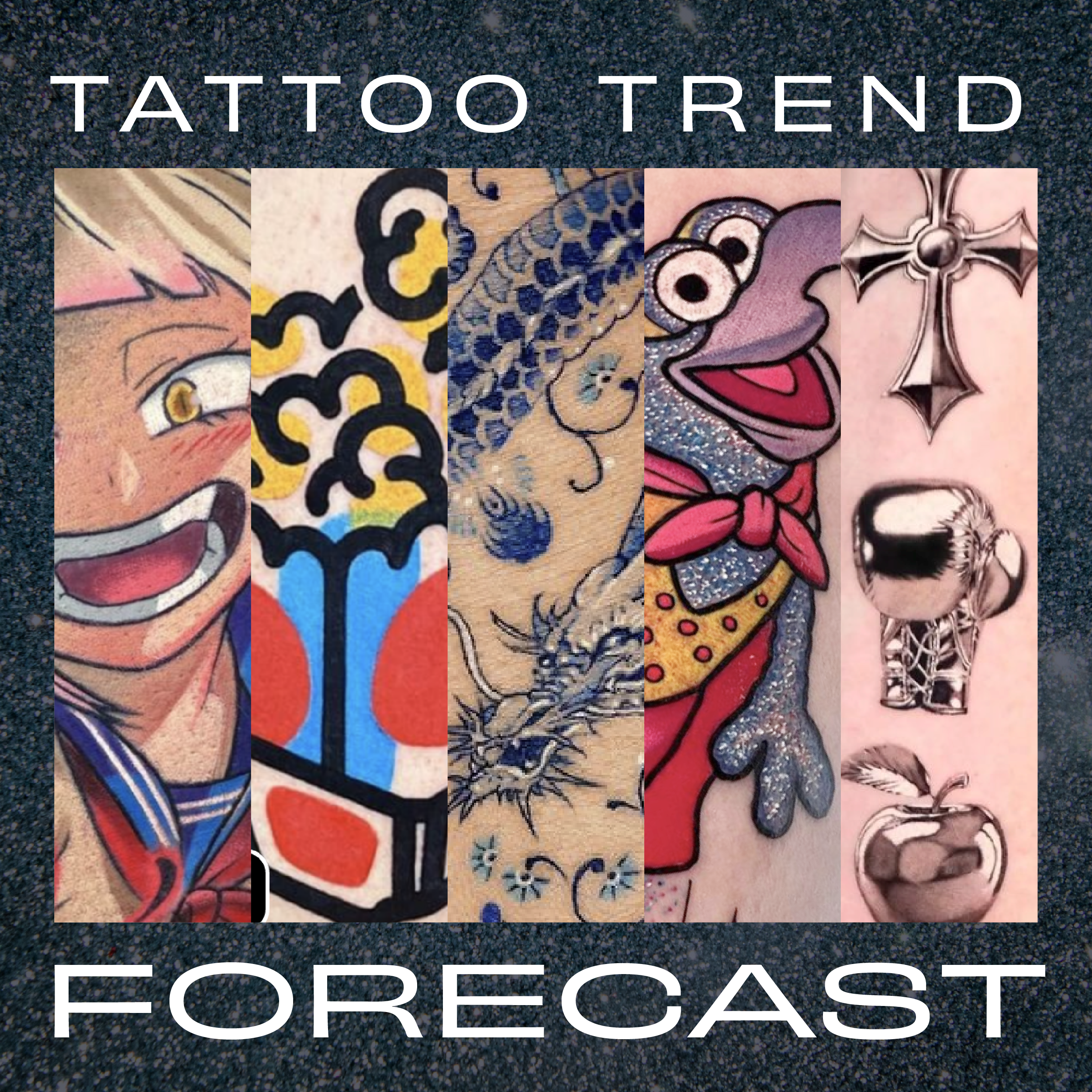 Montage of trending tattoos by trending artists