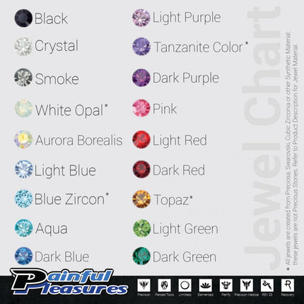 Body Jewelry Color Chart